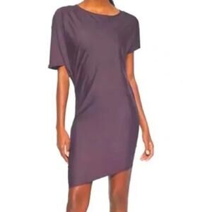 Athleta Sunlover Hilo UPF Dress Asymmetrical Hem Plum Purple Medium Swim Cover
